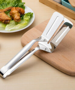 Stainless Steel Steak Clamp Food Bread Meat BBQ Clip Tongs Kitchen Cooking Tool