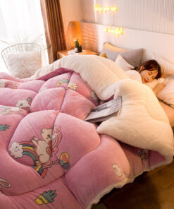 Alternative view of Snow fleece winter quilt lamb velvet core