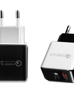 Compatible with Apple, 18W Quick Charge 3.0 Snelle Mobiele Telefoon Oplader Eu Plug Wall Charger Usb Adapter Voor Iphone 11 Pro Xr xs Max Samsung Redmi Huawei