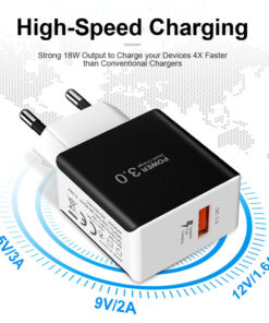 Alternative view of Compatible with Apple, 18W Quick Charge 3.0 Snelle Mobiele Telefoon Oplader Eu Plug Wall Charger Usb Adapter Voor Iphone 11 Pro Xr xs Max Samsung Redmi Huawei