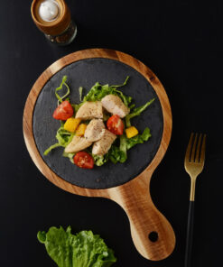 Alternative view of Black Wood Pizza Dish Wooden Plate