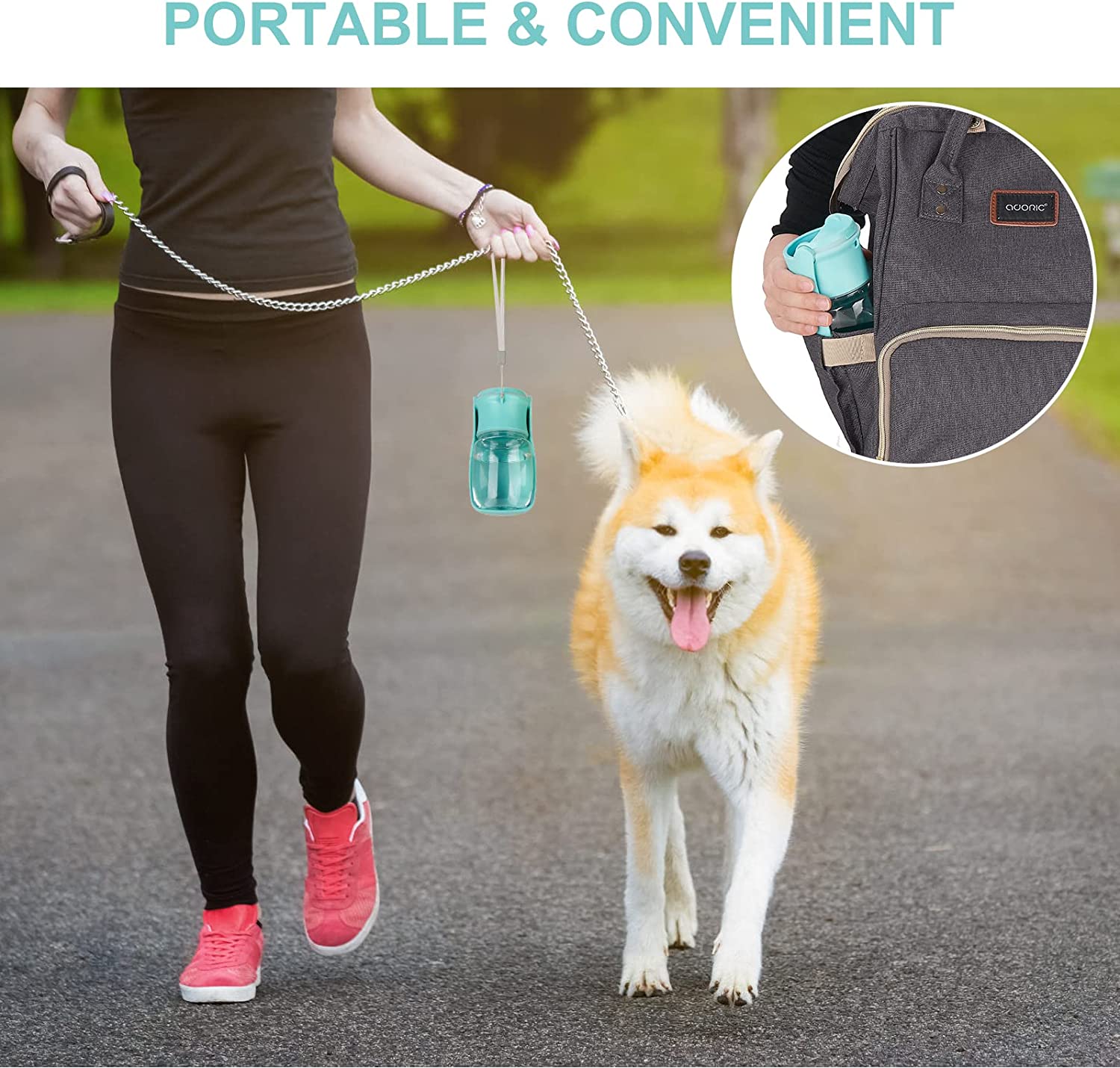 Dog Water Bottle - Foldable Dog Water Dispenser for Outdoor Walking, Portable Pet Water Bottle for Travel, Leak Proof,BPA Free