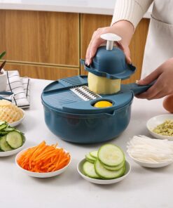 Multifunctional Vegetable Chopper 12 in 1 Carrot Potato Manual Shredding and Slicing Machine Radish Grinder Kitchen Tools