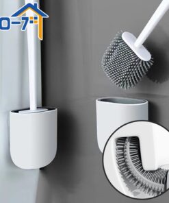 Toilet Brush Silicone Toilet Cleaning Brush Wall Mounted Toilet Cleaner Brooms Set Modern WC Kit Beauty Bathroom Accessories