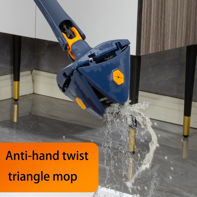 NEW-Multifunction Triangle Squeeze Mop 360° Rotatable Adjustable Floor Cleaning Mop 130CM Home Floor Windows Cleaning Tools