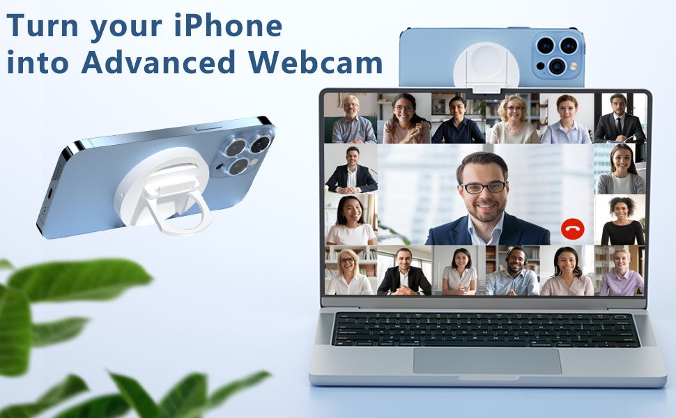 Continuity Camera Mount, Magnetic Mount Compatible with Magsafe for iPhone 12, 13, 14 Series & MacBook, iPhone Webcam Mount