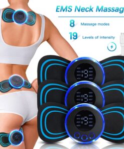 LCD Display EMS Neck Massage Electric Massager Cervical Neck Back Patch 8 Mode Pulse Muscle Stimulator Portable Relief Pain