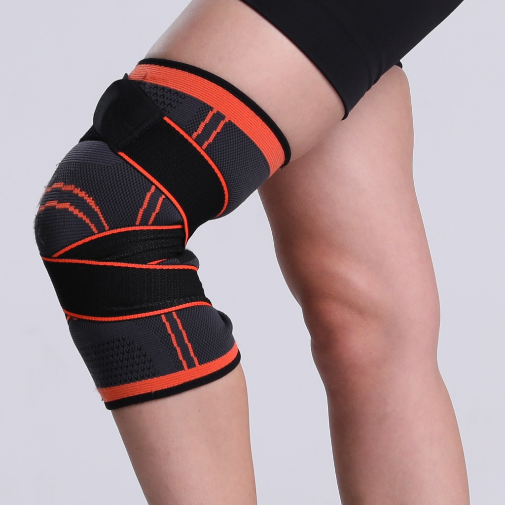 WorthWhile 1PC Sports Kneepad Men Pressurized Elastic Knee Pads Support Fitness Gear Basketball Volleyball Brace Protector