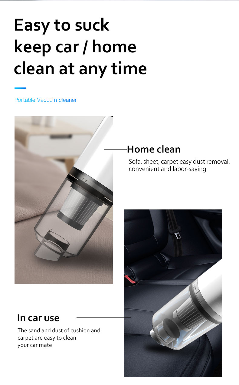 Wireless Car Vacuum Cleaner Portable With Handheld Vacuum Cleaner Car Household Dual-use 6500Pa Strong Suction Mini Cleaner