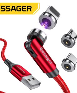 Essager Rotate Magnetic Cable Magnet Charger Micro USB Type C Cable 2.4A Fast Charging Mobile Phone Wire Cord For iPhone Xiaomi