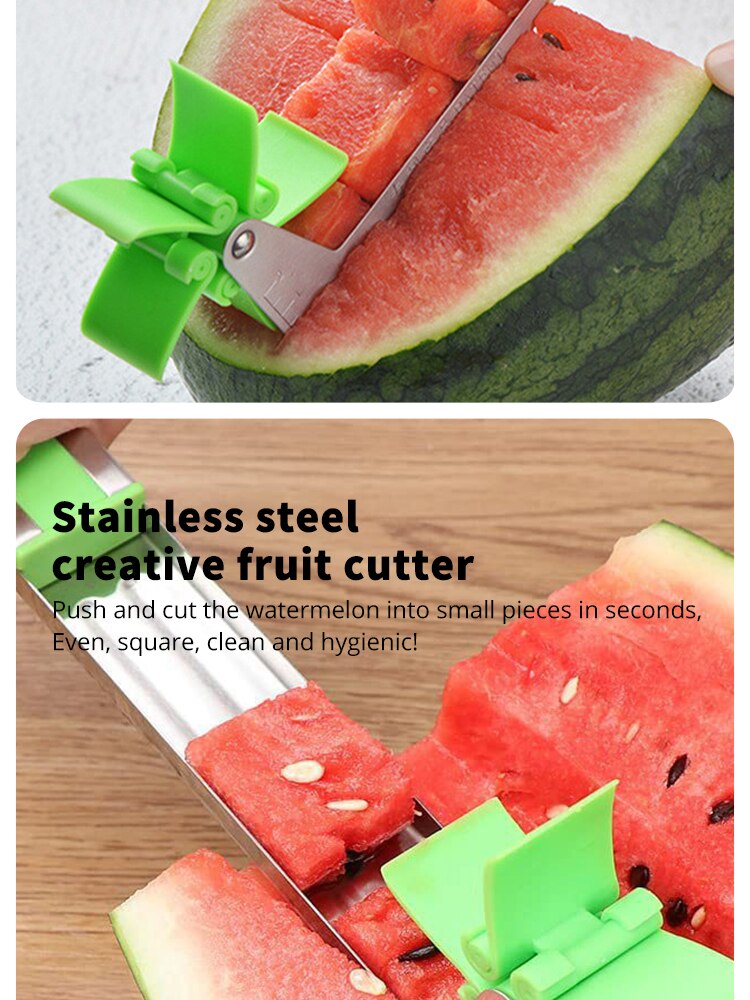 Stainless Steel Watermelon Cutter Windmill Shape Design Slicer Cutter Kitchen Gadgets Salad Fruit Slicer Cutter Tool