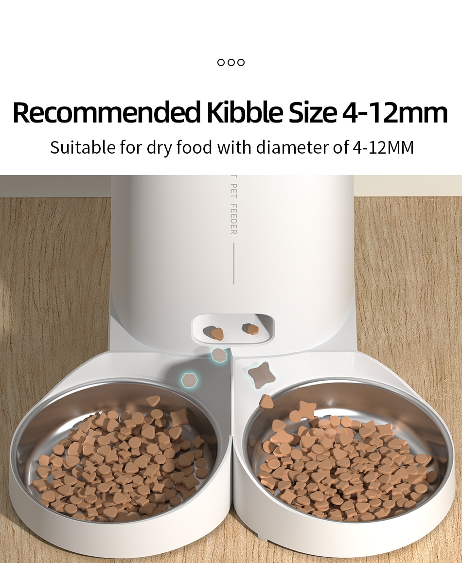 ROJECO Automatic Cat Feeder Pet Smart Cat Food Kibble Dispenser Remote Control WiFi Button Auto Feeder For Cats Dog Accessories