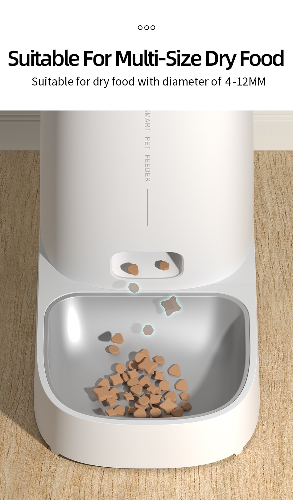 ROJECO Automatic Cat Feeder Pet Smart Cat Food Kibble Dispenser Remote Control WiFi Button Auto Feeder For Cats Dog Accessories