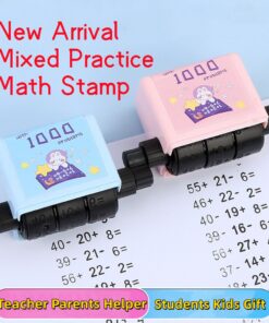 Alternative view of Math Roller Stamp Addition Subtraction Multiplication Division Practice Digital Type Mathematical Operation Stamp Pupils Teacher