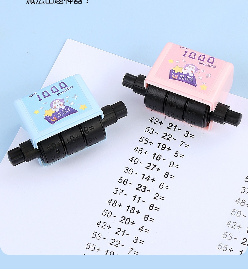 Math Roller Stamp Addition Subtraction Multiplication Division Practice Digital Type Mathematical Operation Stamp Pupils Teacher