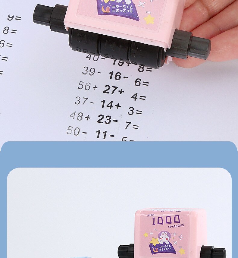 Math Roller Stamp Addition Subtraction Multiplication Division Practice Digital Type Mathematical Operation Stamp Pupils Teacher