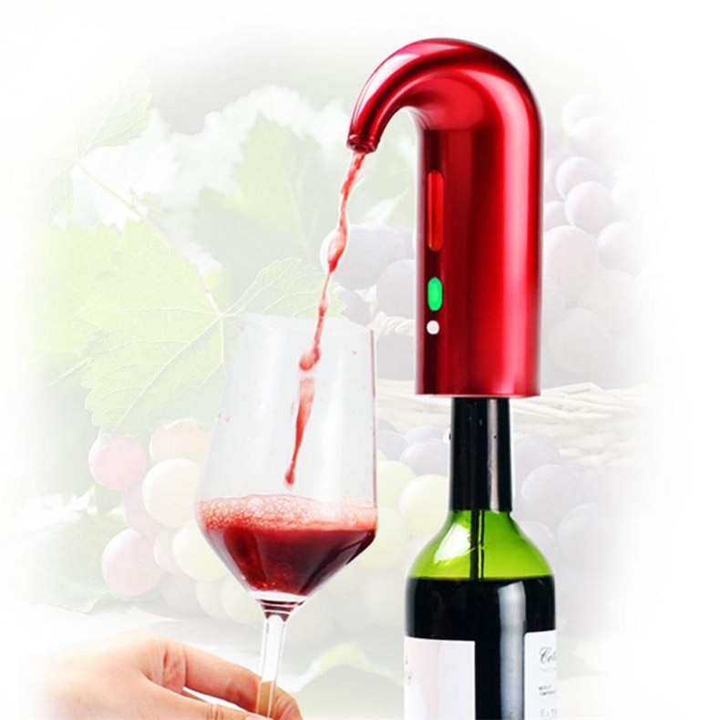 1Pcs Electric Wine Pourer Wine Aerator Portable Pourer Instant Wine Decanter Dispenser Pump One-Touch Automatic USB Rechargeable