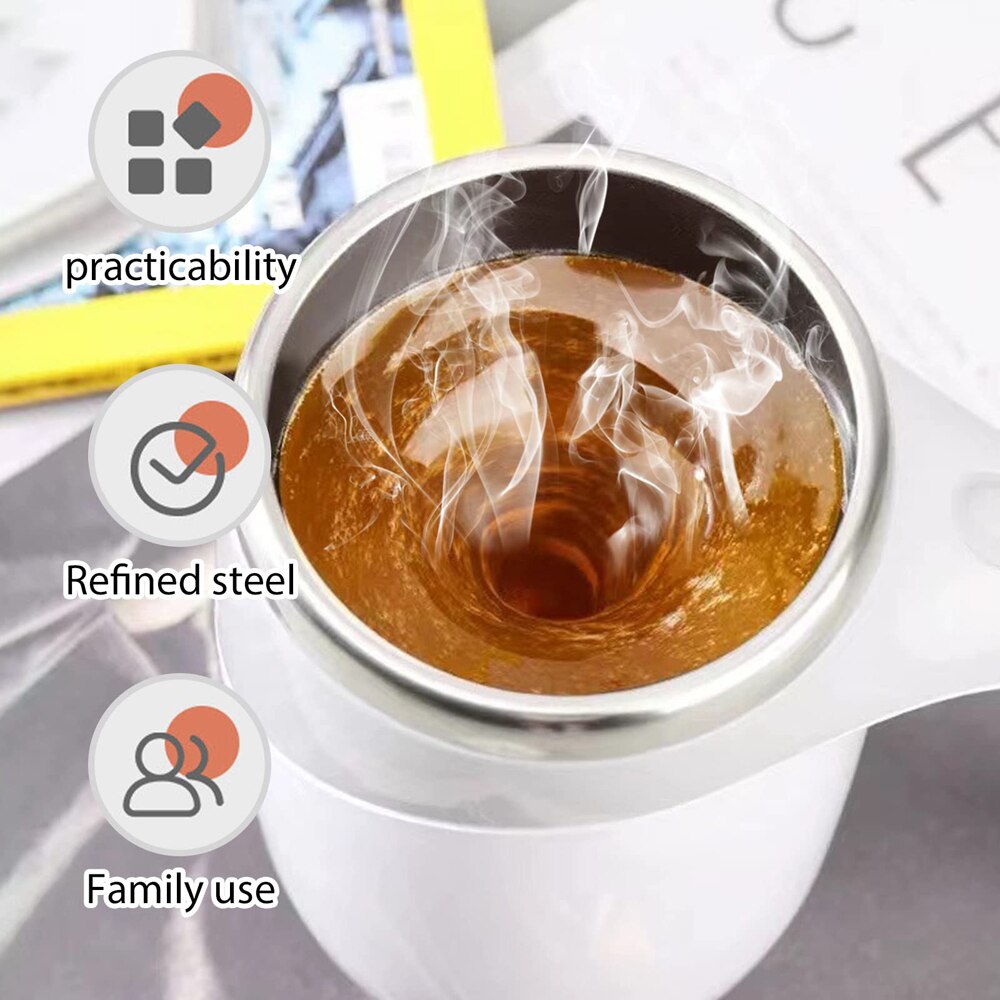 Automatic Stirring Magnetic Mug Rechargeable Model Stirring Coffee Cup Electric Stirring Cup Lazy Milkshake Rotating Cup