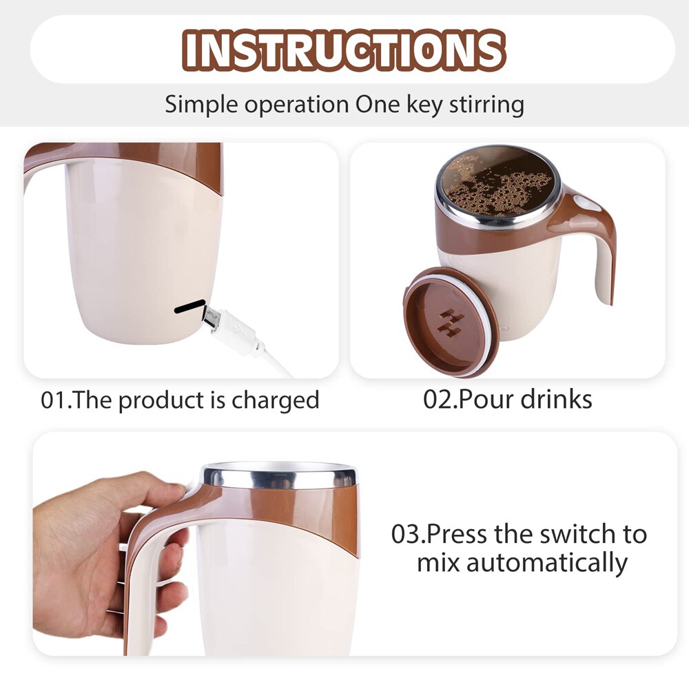 Automatic Stirring Magnetic Mug Rechargeable Model Stirring Coffee Cup Electric Stirring Cup Lazy Milkshake Rotating Cup