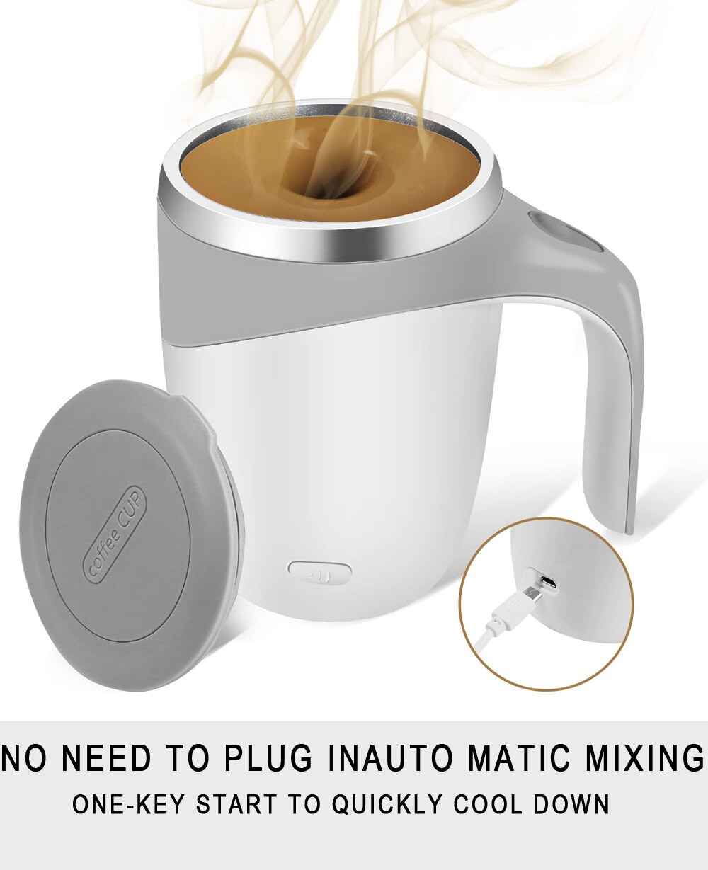 Automatic Stirring Magnetic Mug Rechargeable Model Stirring Coffee Cup Electric Stirring Cup Lazy Milkshake Rotating Cup