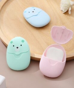 1 Box Disposable Paper Soap Portable Hand Washing Cartoon Mini Soap Paper Scented Slice Sheets for Travel Camping Body Cleansers