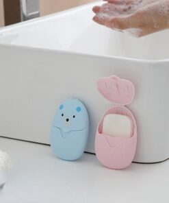 Alternative view of 1 Box Disposable Paper Soap Portable Hand Washing Cartoon Mini Soap Paper Scented Slice Sheets for Travel Camping Body Cleansers