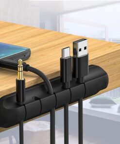 Cable Organizer Silicone Support Micro USB Type-C Cable Desk Organizer Holder for Mouse Keyboard Headphone Cable Organizer
