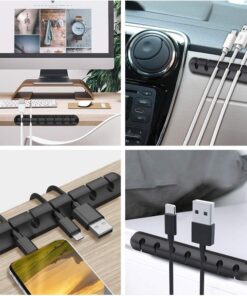 Alternative view of Cable Organizer Silicone Support Micro USB Type-C Cable Desk Organizer Holder for Mouse Keyboard Headphone Cable Organizer