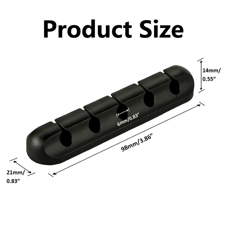 L16 Cable Organizer 5 Hole Silicone USB Desktop Management Clip Holder for Web Mouse Headset Wire Organizer