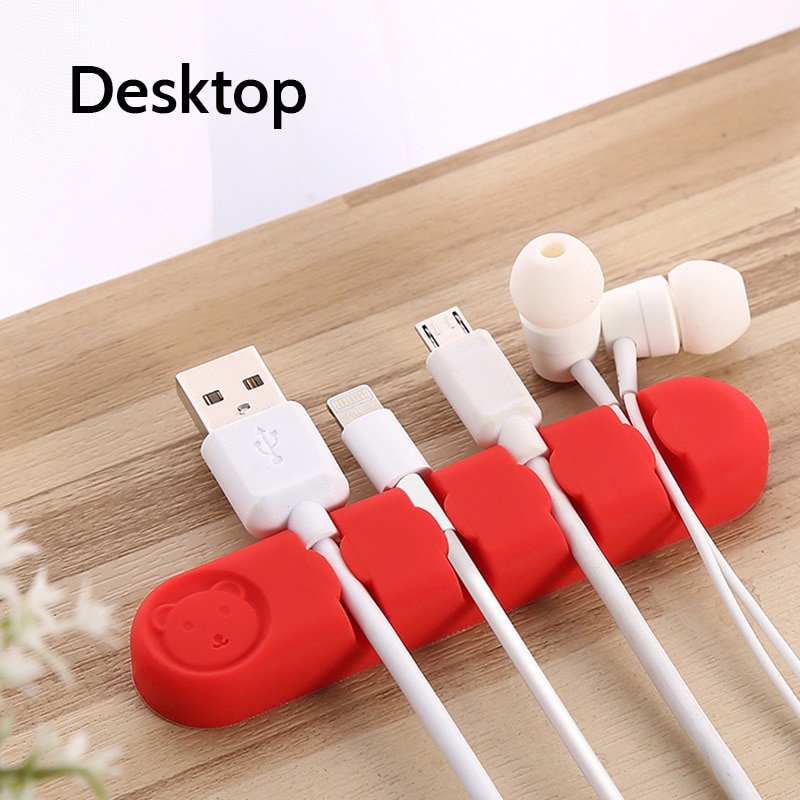 Cable Organizer Silicone USB Cable Winder Desktop Tidy Management Clips Cable Holder for Mouse Headphone Wire Organizer