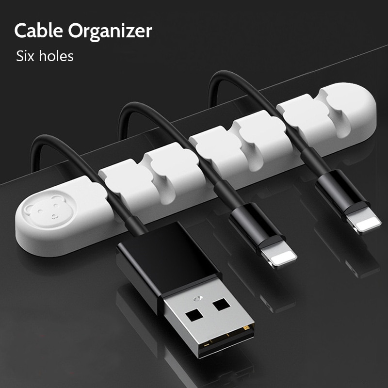 Cable Organizer Silicone USB Cable Winder Desktop Tidy Management Clips Cable Holder for Mouse Headphone Wire Organizer