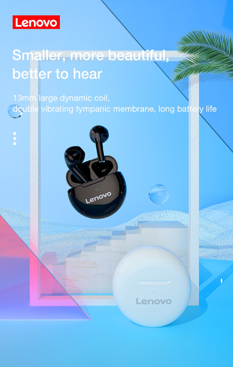 Lenovo Original HT38 Bluetooth 5.0 TWS Earphone Wireless Headphones Waterproof Sport Headsets Noise Reduction Earbuds with Mic