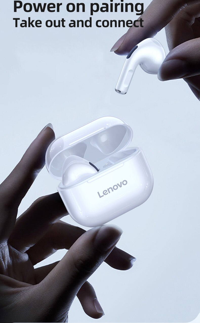 Lenovo LP40 Earphones TWS Wireless Bluetooth 5.0 Earbuds Bass Touch Control Stereo Noise Reduction Long Standby 230mAH