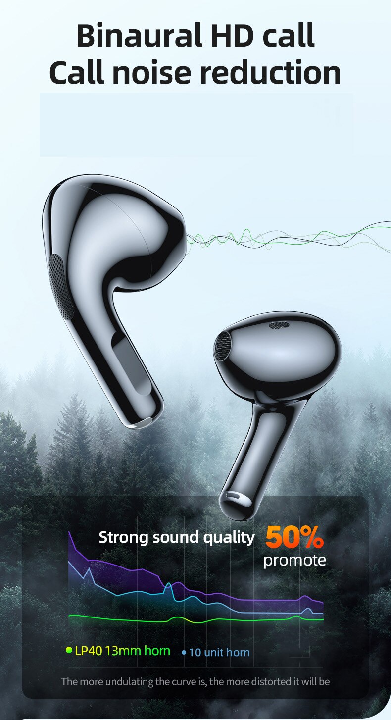 Lenovo LP40 Earphones TWS Wireless Bluetooth 5.0 Earbuds Bass Touch Control Stereo Noise Reduction Long Standby 230mAH