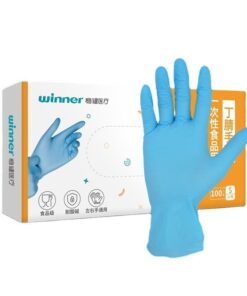 100PS Disposable Rubber Latex Nitrile Gloves Oil Resistant Puncture-Proof Pink Gloves for Labor Home Food Dental Use S/M/L