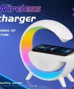 Alternative view of Multifunctional Wireless Charger Stand Pad with Speaker TF RGB Night Light Fast Charging Station for iPhone 11 12 13 14 Samsung