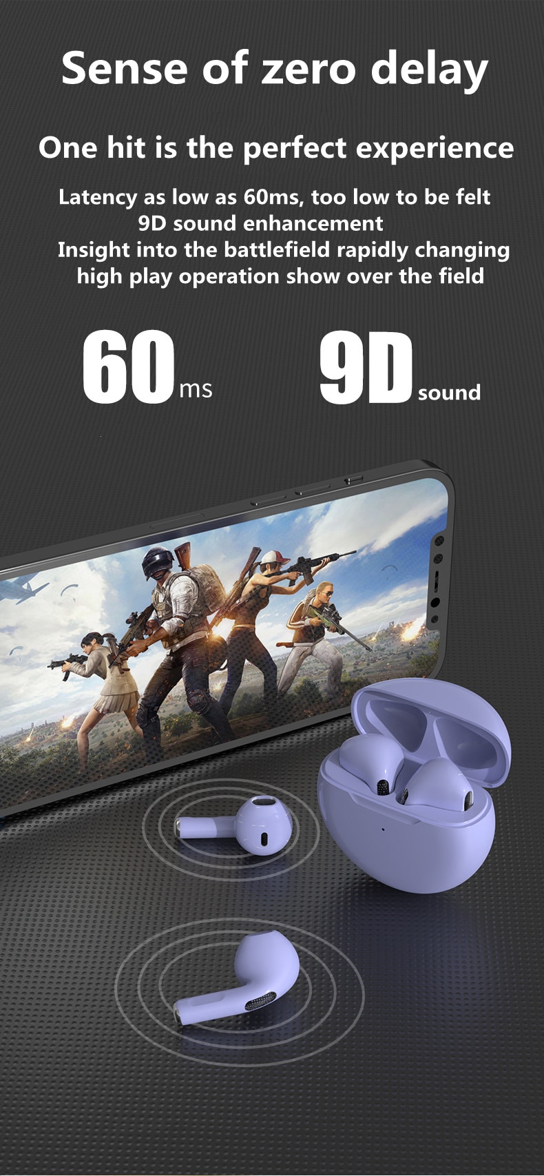 Original Pro6 TWS Touch Control Wireless Headphone Bluetooth 5.0 Earphones Sport Earbuds Music Headset For Iphone Xiaomi phones