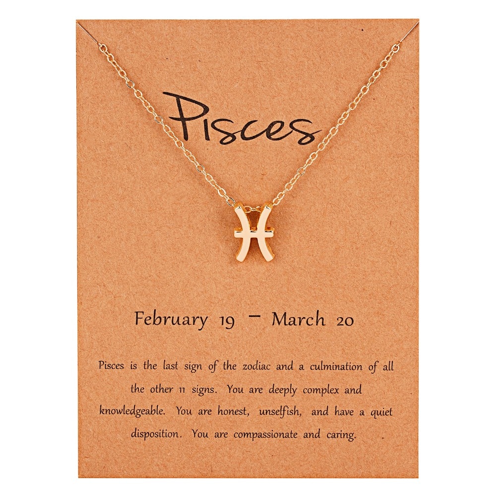 Women's Elegant Zodiac Sign Pendant Necklace