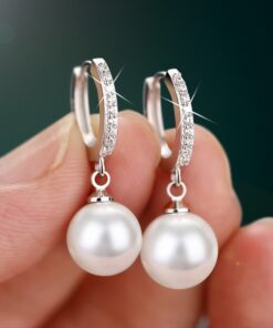 LByzHan 2020 Pearl Earrings Genuine Natural Freshwater Pearl 925 Sterling Silver Earrings Pearl Jewelry For Wemon Wedding Gift