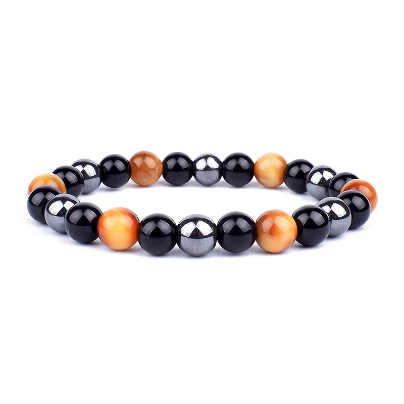 Natural Black Obsidian Hematite Tiger Eye Beads Bracelets Men for Magnetic Health Protection Women Soul Jewelry Pulsera Hombre