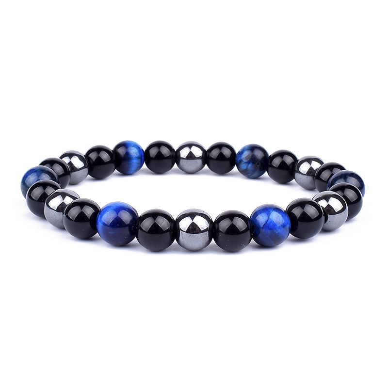 Natural Black Obsidian Hematite Tiger Eye Beads Bracelets Men for Magnetic Health Protection Women Soul Jewelry Pulsera Hombre