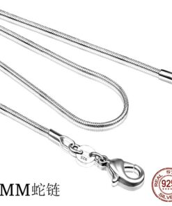 925 sterling silver necklace women, silver fashion jewelry Snake Chain 1mm Necklace 16 18 20 22 24"