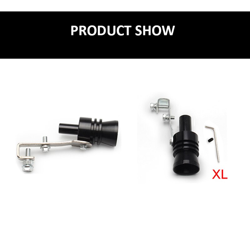 XL Size Black Turbo Sound Whistle for Vehicle Refit Device Exhaust Pipe Car Turbmuffler Universal Sound Simulator Car