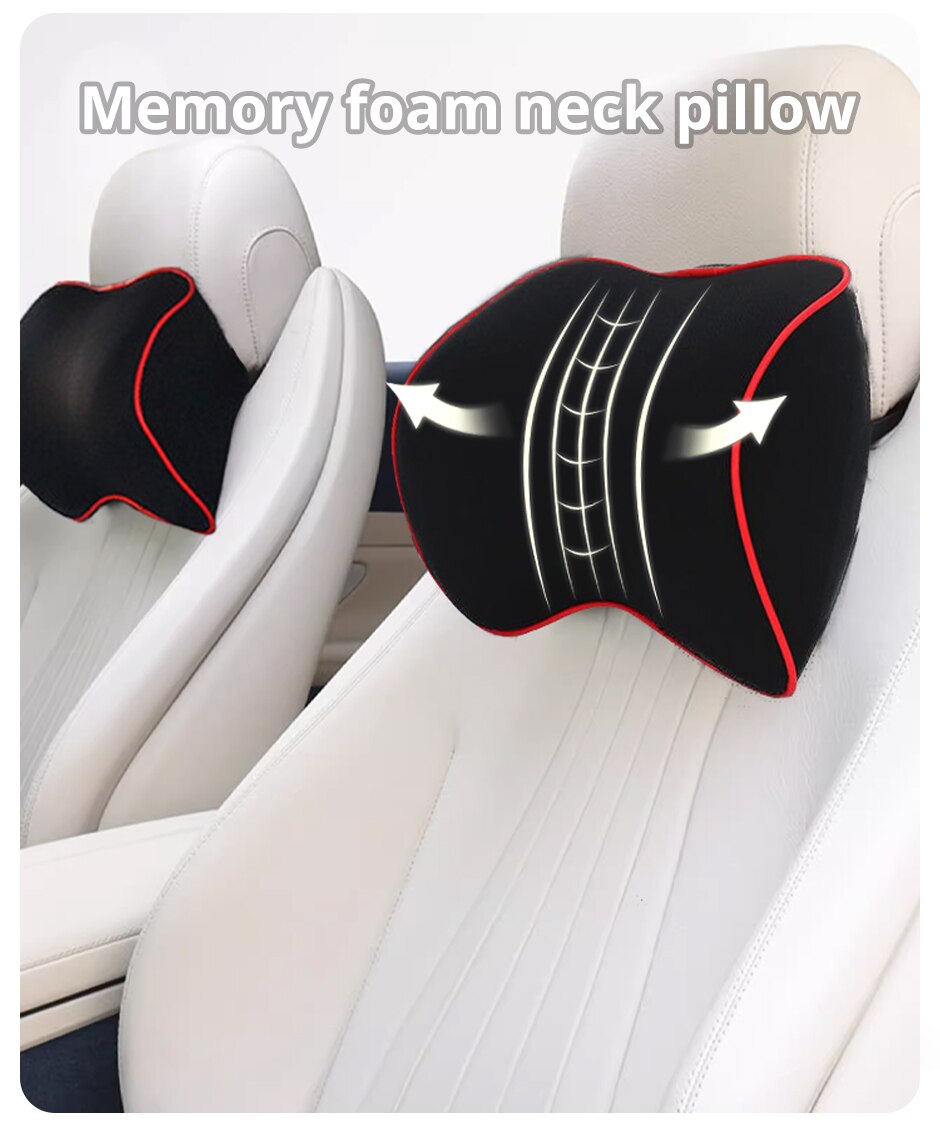 1pcs Car Neck Headrest Pillow Accessories Cushion Auto Seat Head Support Neck Protector Automobiles Seat Neck Rest Memory Cotton