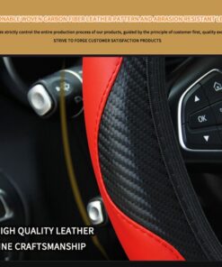 Alternative view of Car Steering Wheel Cover Carbon Fiber Breathable Anti Slip PU Leather Universal 37 38cm Steering Covers Decoration Accessories