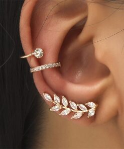 VAGZEB Bohemian NO Piercing Crystal Rhinestone Ear Cuff Wrap Stud Clip Earrings For Women Girl Trendy Earrings Jewelry Bijoux