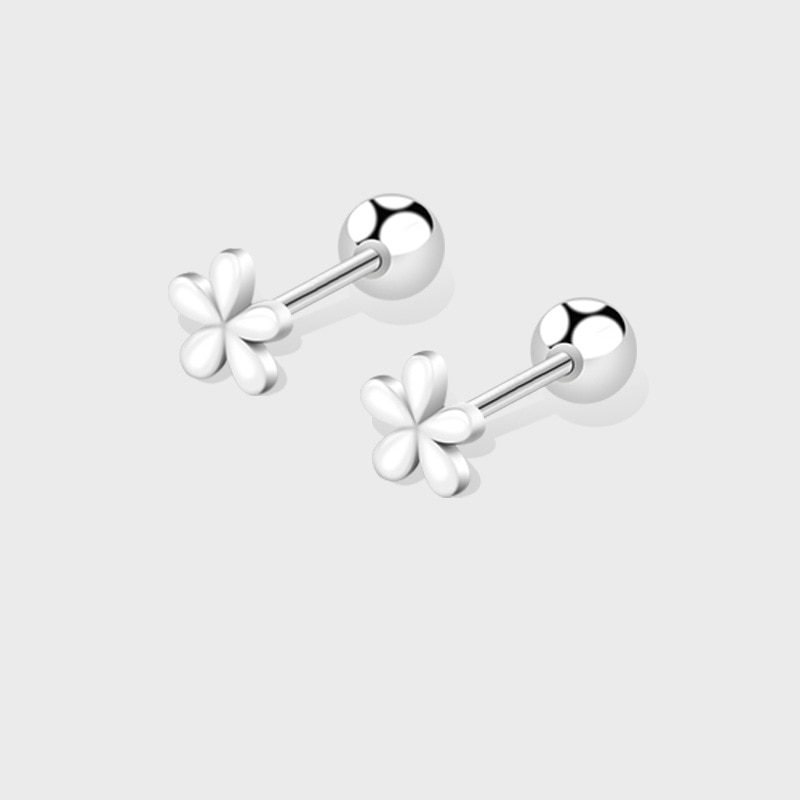 Korean 925 Silver Needles Tragus Piercing Helix Studs Earrings for Women 2Pc Butterfly Heart Trendy Ear Piercing Body Jewelry