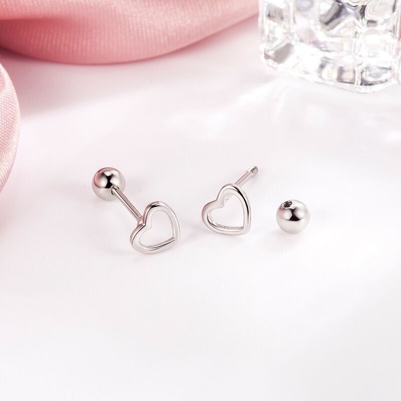 Korean 925 Silver Needles Tragus Piercing Helix Studs Earrings for Women 2Pc Butterfly Heart Trendy Ear Piercing Body Jewelry