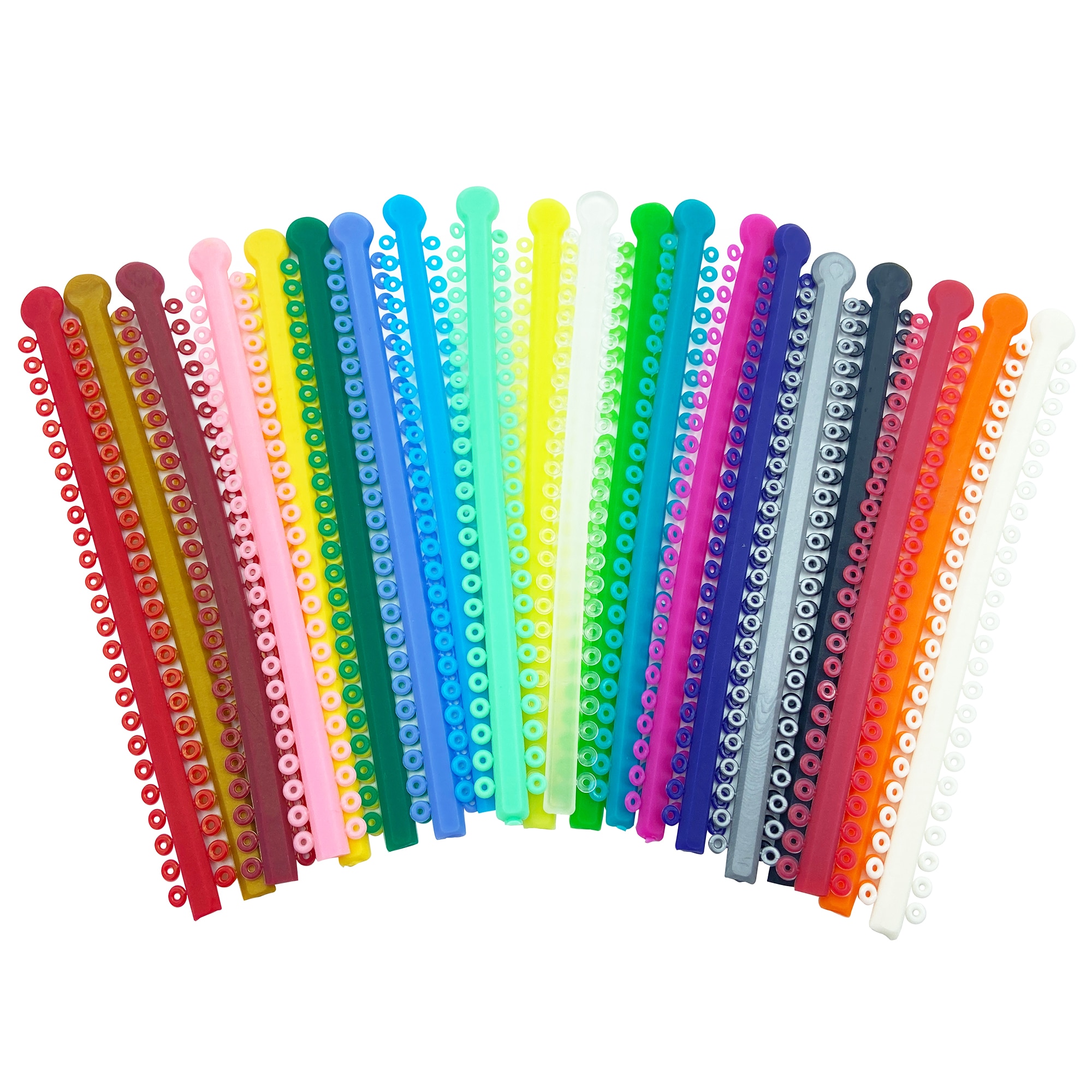 WELL CK 1000 Ties=20 Sticks Dental Orthodontic Elastic Ligature Ties Colorful Bands for Brackets Braces Orthodontics Treatment