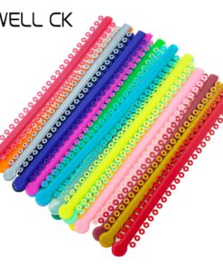 WELL CK 1000 Ties=20 Sticks Dental Orthodontic Elastic Ligature Ties Colorful Bands for Brackets Braces Orthodontics Treatment